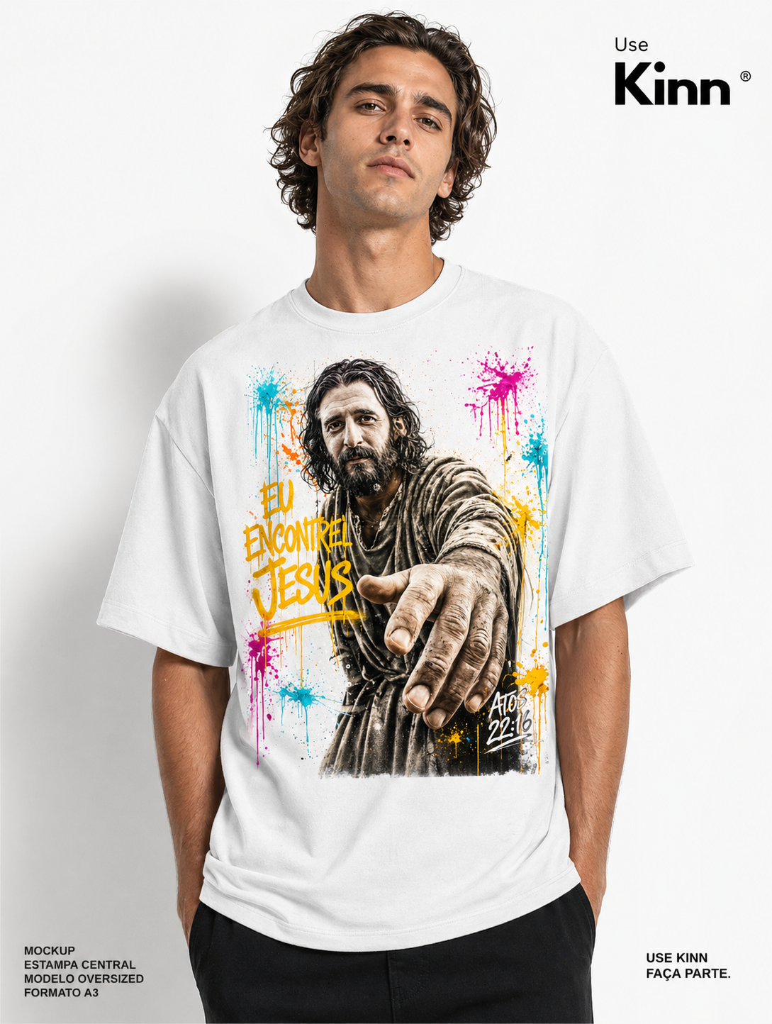 Camisa 100% algodão Penteado - Eu encontrei Jesus (cópia)